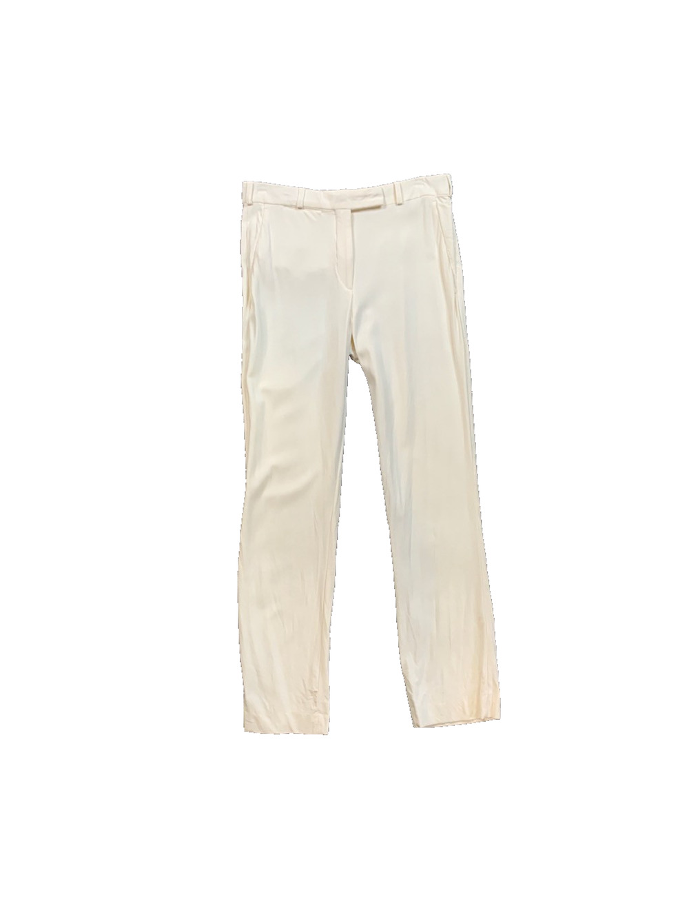 Etro Pants Womens US 6 White Faux Pockets Flat Front‎ Ankle Tailored Trouser